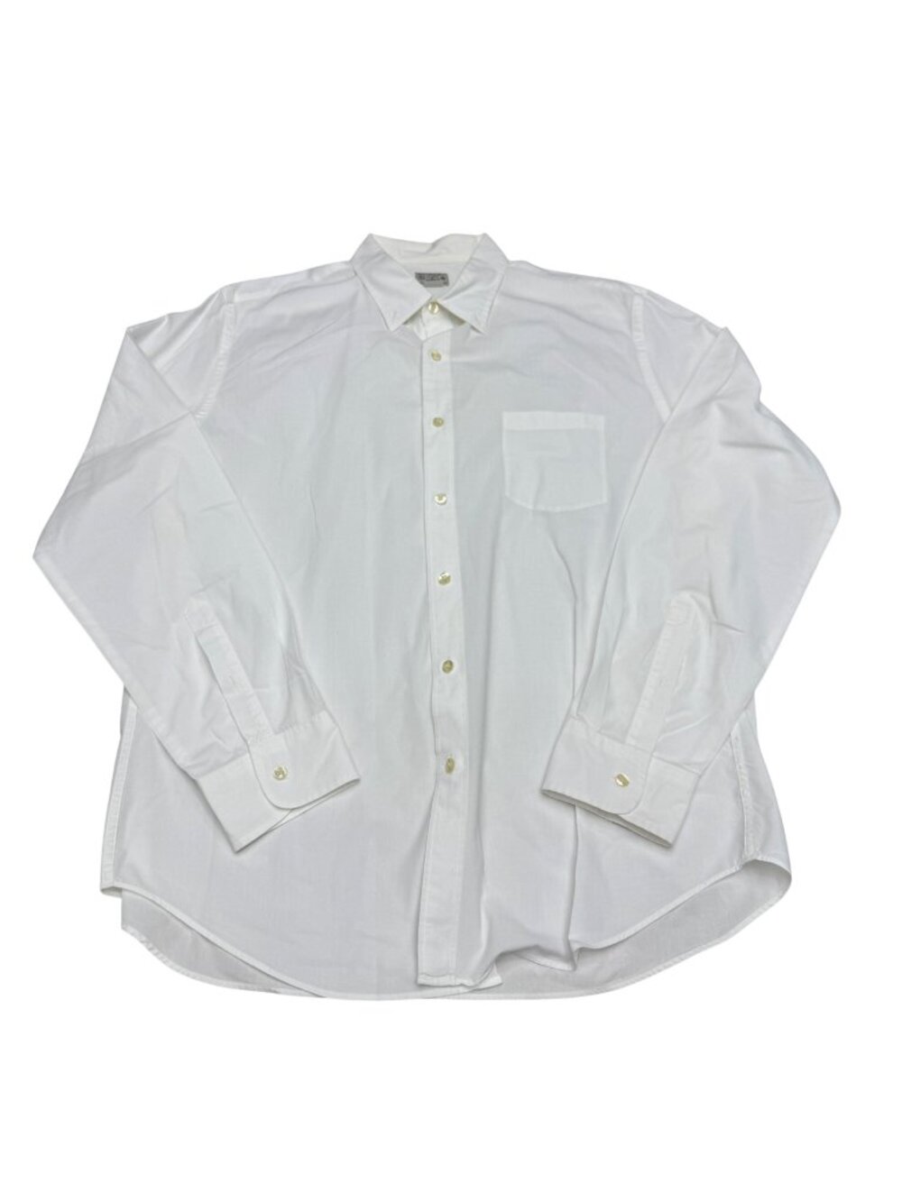 J.Crew Men's Quality Woven Button-Up White LS Shirt 100% Cotton Classic, Sz XL